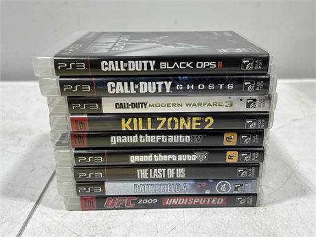 9 PS3 GAMES ALL WITH MANUALS - EXCELLENT CONDITION