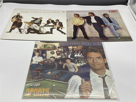 3 HUEY LEWIS AND THE NEWS RECORDS - VG+