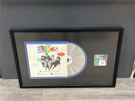 FRAMED SIGNED CLERKS RECORD - SIGNED BY KEVIN SMITH - 32”x21”