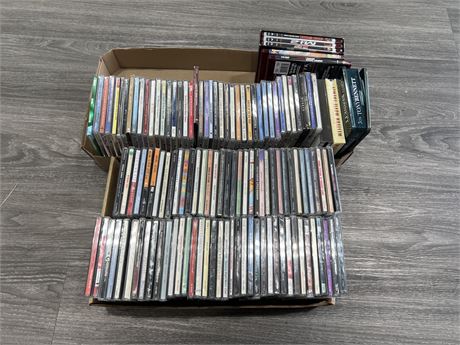 2 FLATS OF MISC CDS & SOME DVDS