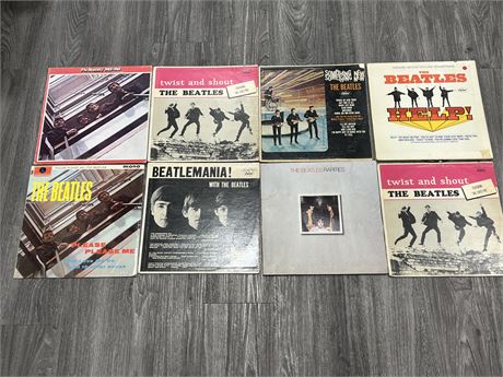 8 BEATLES RECORDS - SCRATCHED