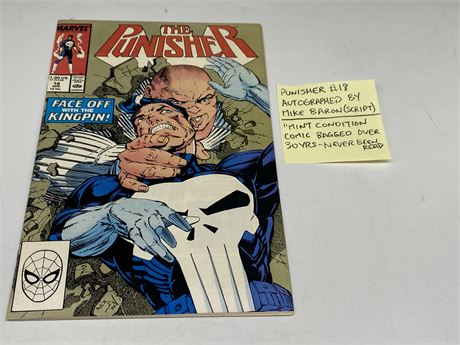 PUNISHER #18 AUTOGRAPHED BY MIKE BARON - MINT CONDITION