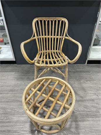 BAMBOO CHAIR & SIDE TABLE (30” TALL)